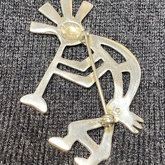 Sterling Navajo Kokopelli brooch pin signed by Glenn Sandoval - Picture 10 of 10